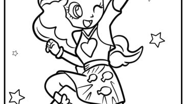 Pinkie pie at a fun party coloring page for kids