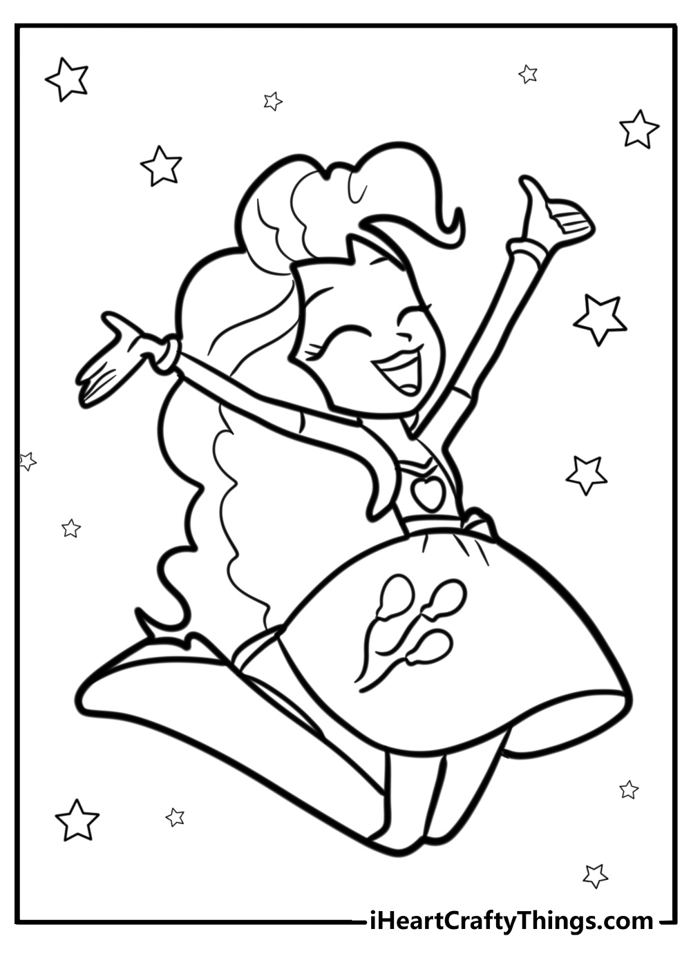 Pinkie pie jumping with joy free coloring page pdf