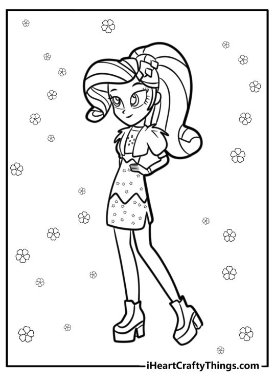Rarity at a fashion show free coloring page pdf