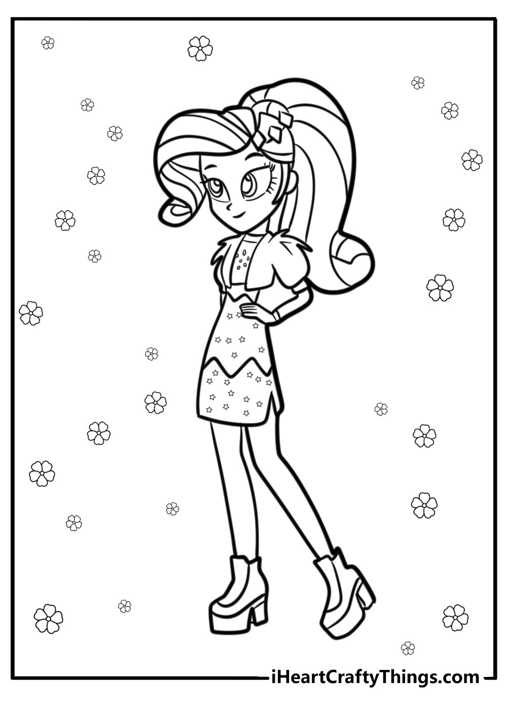 Rarity at a fashion show free coloring page pdf