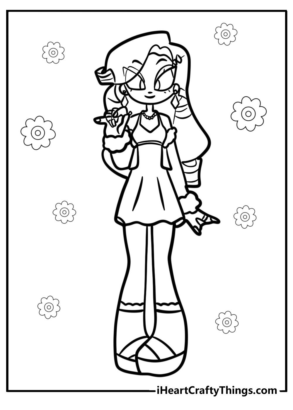 Rarity showing off her latest fashion printable coloring page