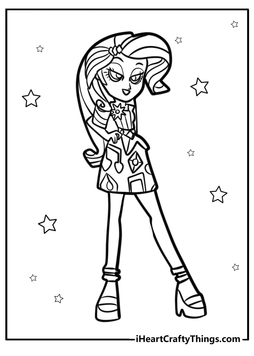 Rarity with a fabulous outfit free coloring page pdf