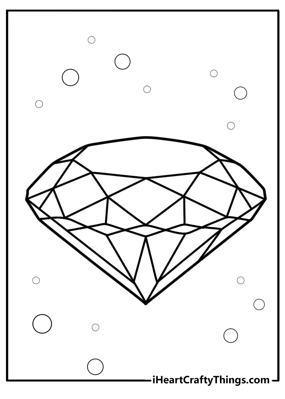 Round brilliant diamond detailed coloring sheet