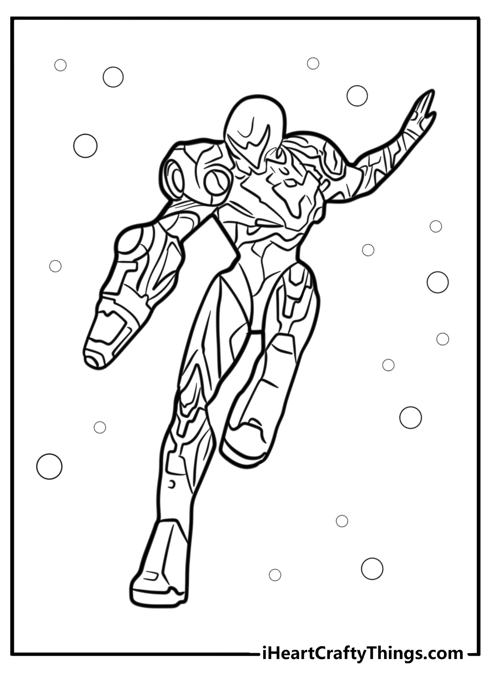 Samus aiming her blaster detailed coloring page for kids