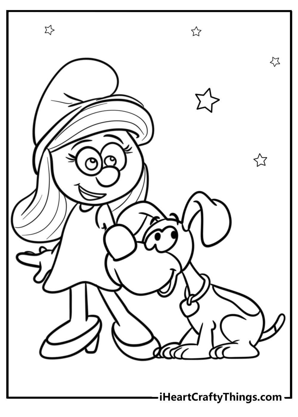 Smurfette playing with animals fun coloring