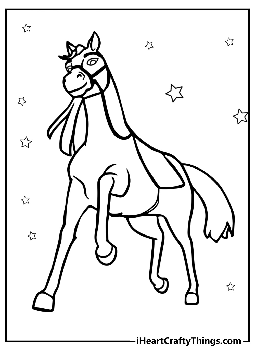 Spirit galloping across the plains coloring page for kid