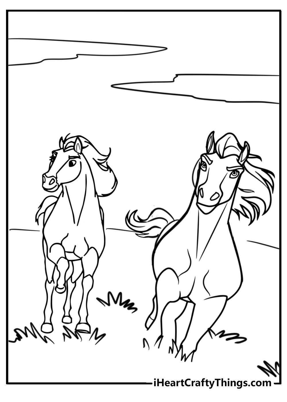 Spirit leading the herd detailed coloring sheet