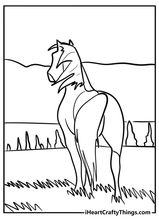 Spirit looking out over the horizon printable coloring page