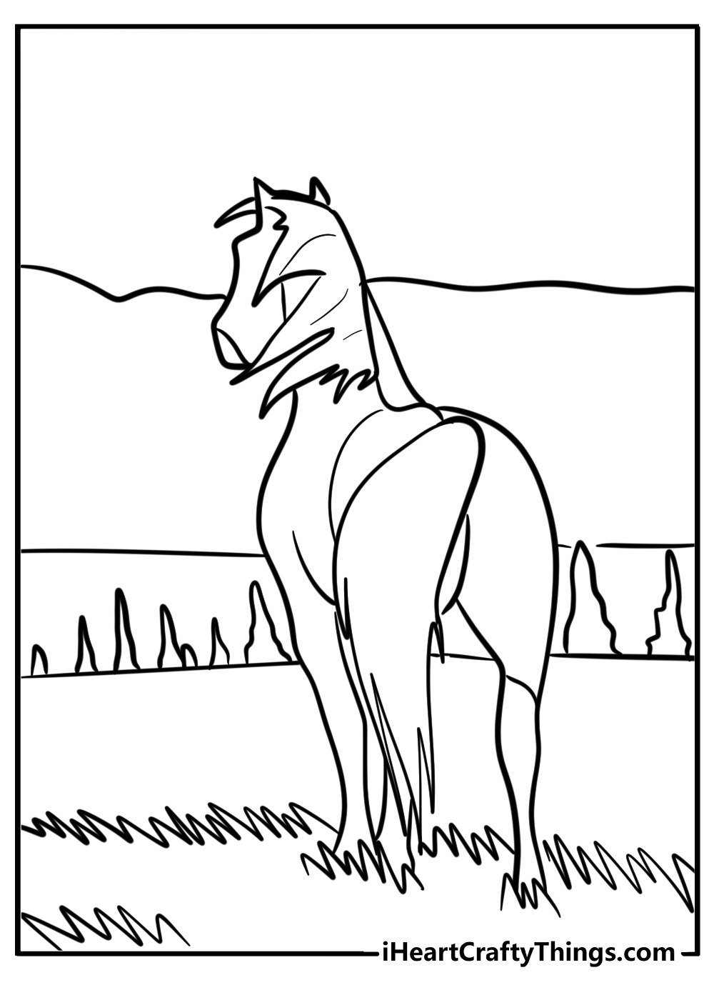 Spirit looking out over the horizon printable coloring page