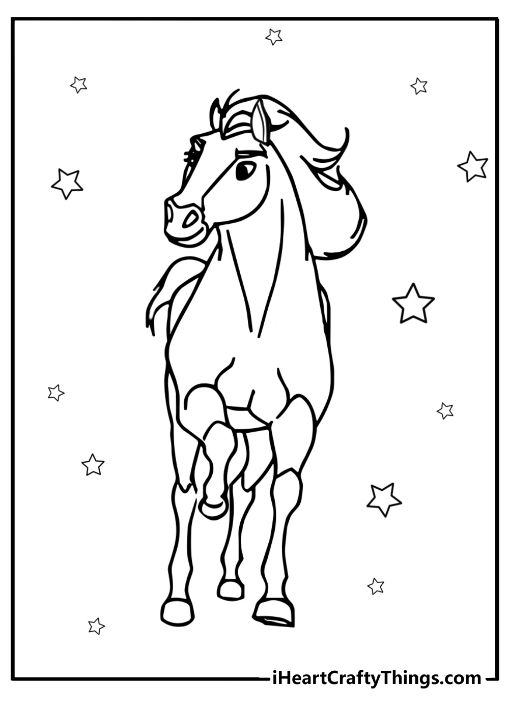 Spirit running free with the wind detailed coloring sheet