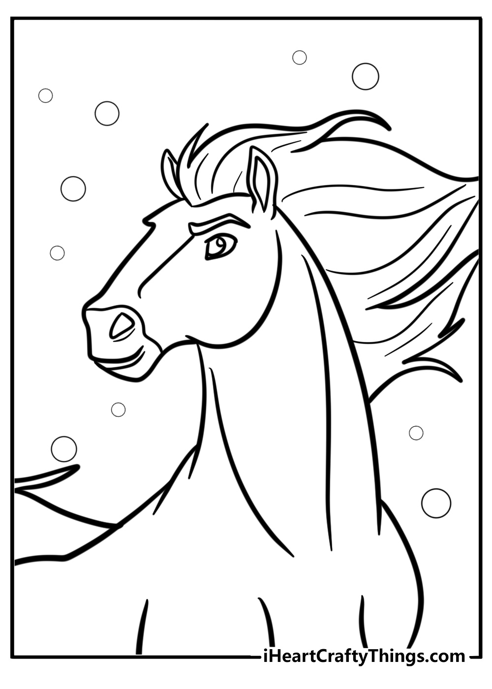 Spirit with a determined look detailed coloring sheet