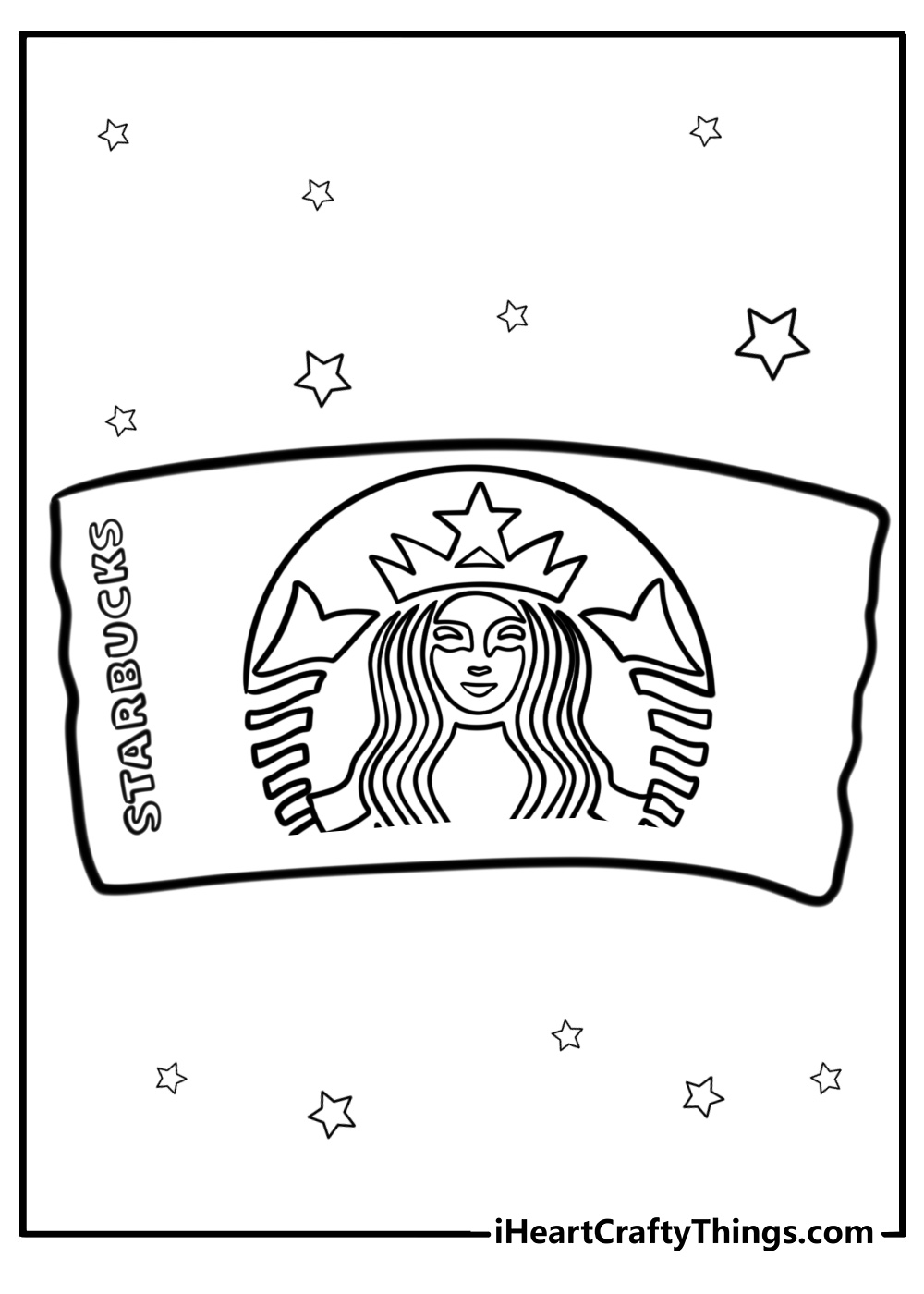 Starbucks cup sleeve with logo free coloring page pdf