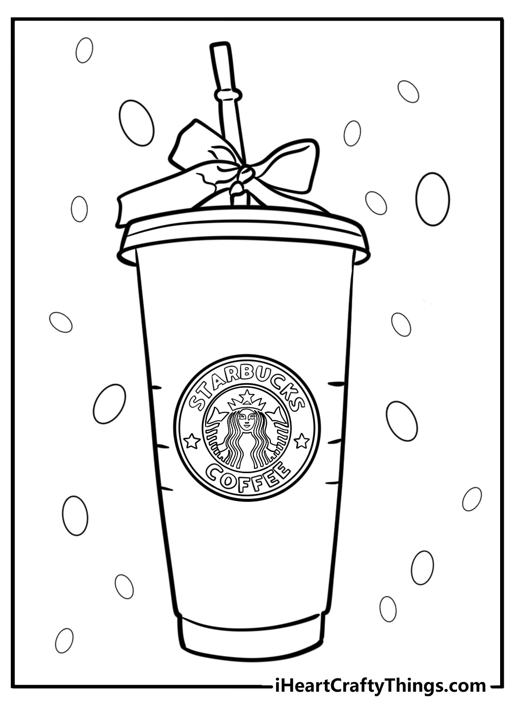 Starbucks cup with a cute straw fun coloring sheet