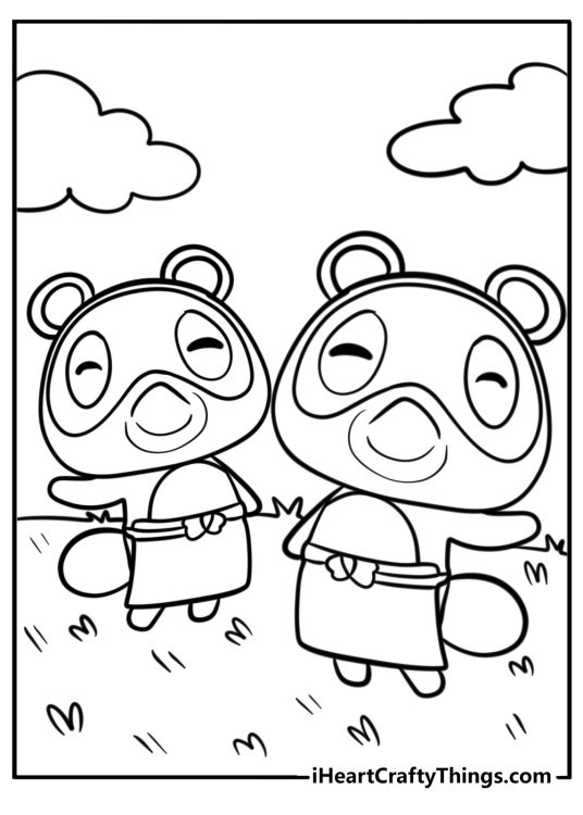 Timmy and tommy smiling detailed coloring sheet