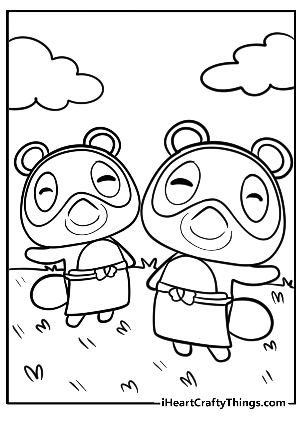 Timmy and tommy smiling detailed coloring sheet