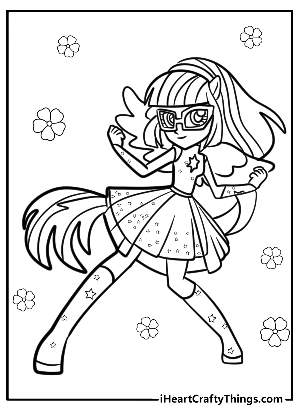 Twilight sparkle using her magic powers printable coloring page