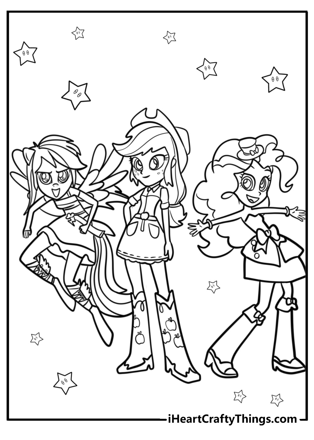 Twilight sparkle with her friends printable coloring page