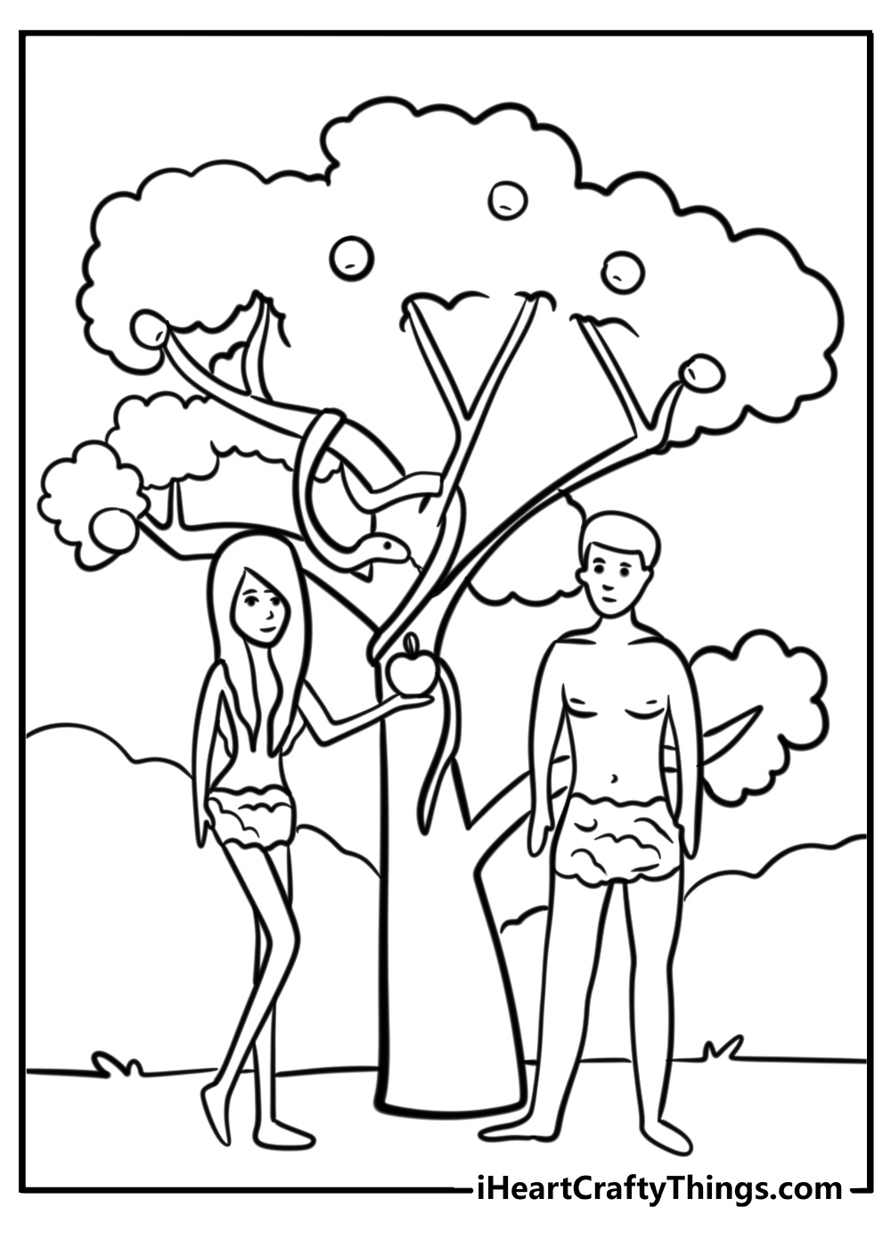 Adam and eve coloring pages