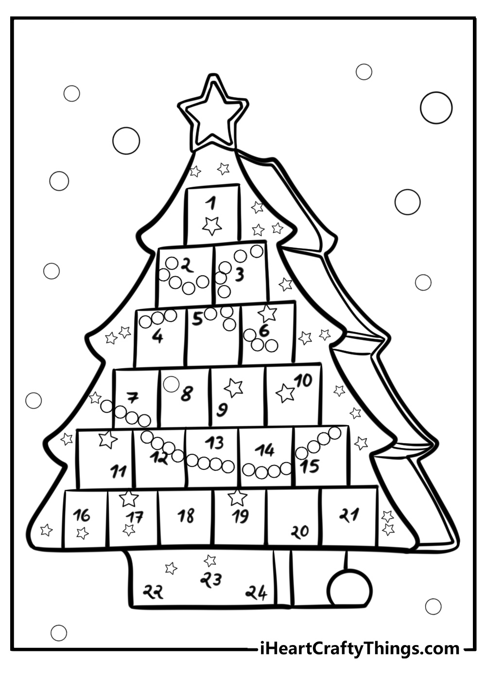 Advent Calendar Christmas Coloring Page