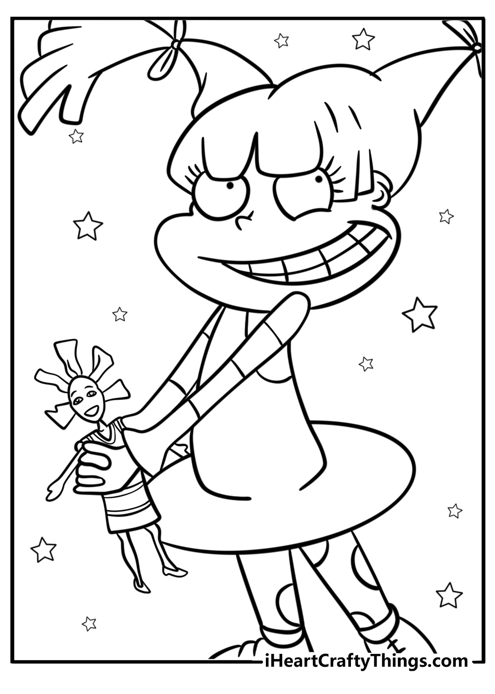 Angelica with her cynthia doll free coloring page pdf