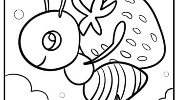 Ant carrying a berry fun coloring sheet for kids