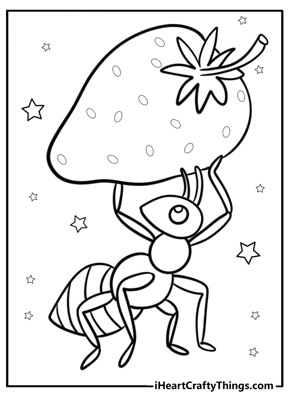 Ant carrying food to the colony coloring page