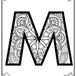 Big bold letter m detailed coloring sheet