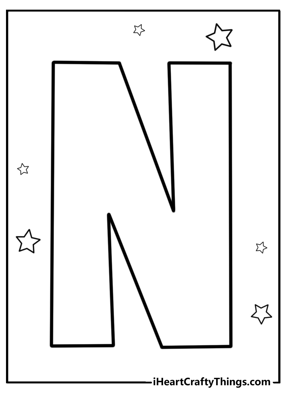 Big letter n coloring page for kids