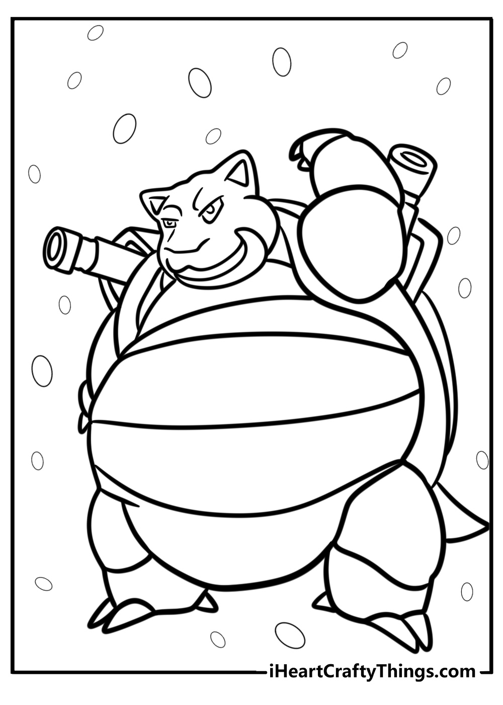 Blastoise flexing muscles printable coloring page