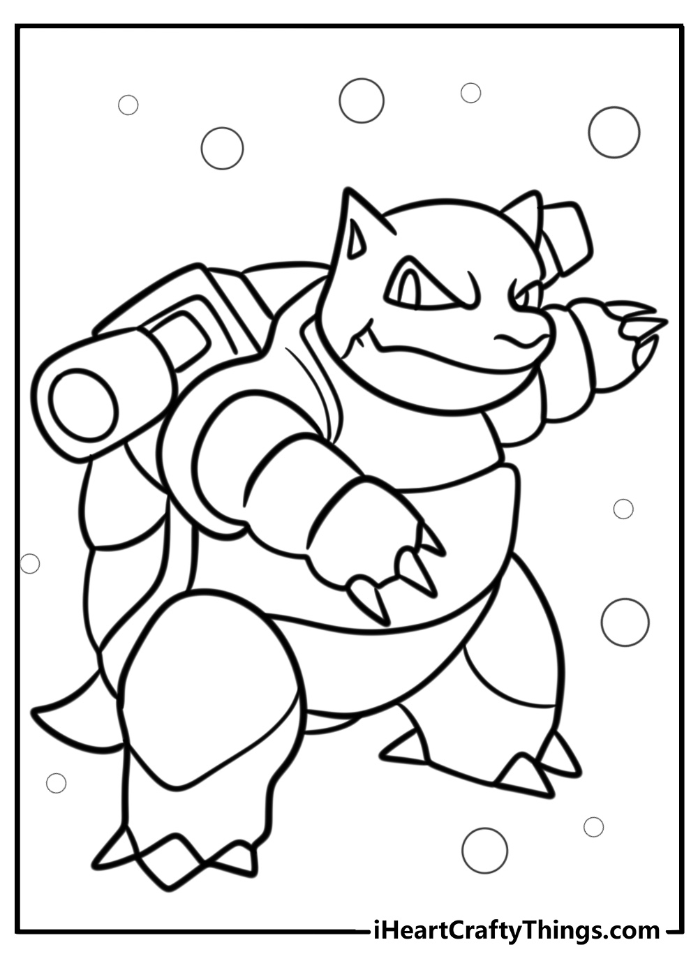 Blastoise ready for action coloring page