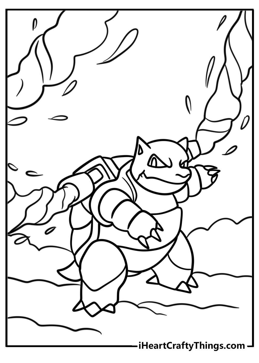 Blastoise ready to battle coloring sheet