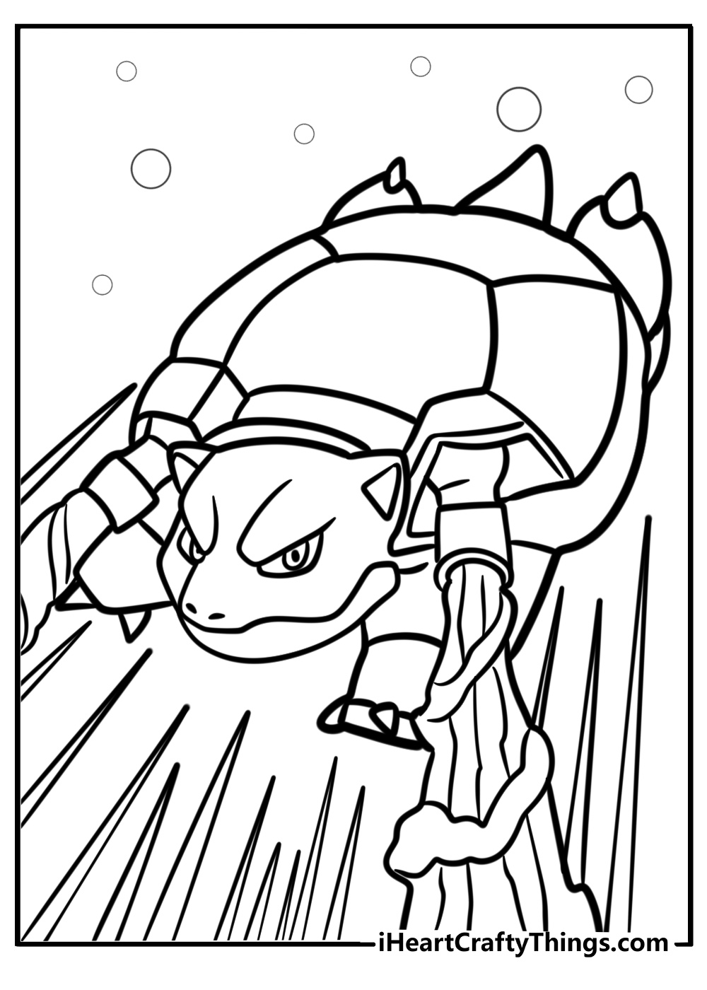 Blastoise ready to fight fun coloring sheet