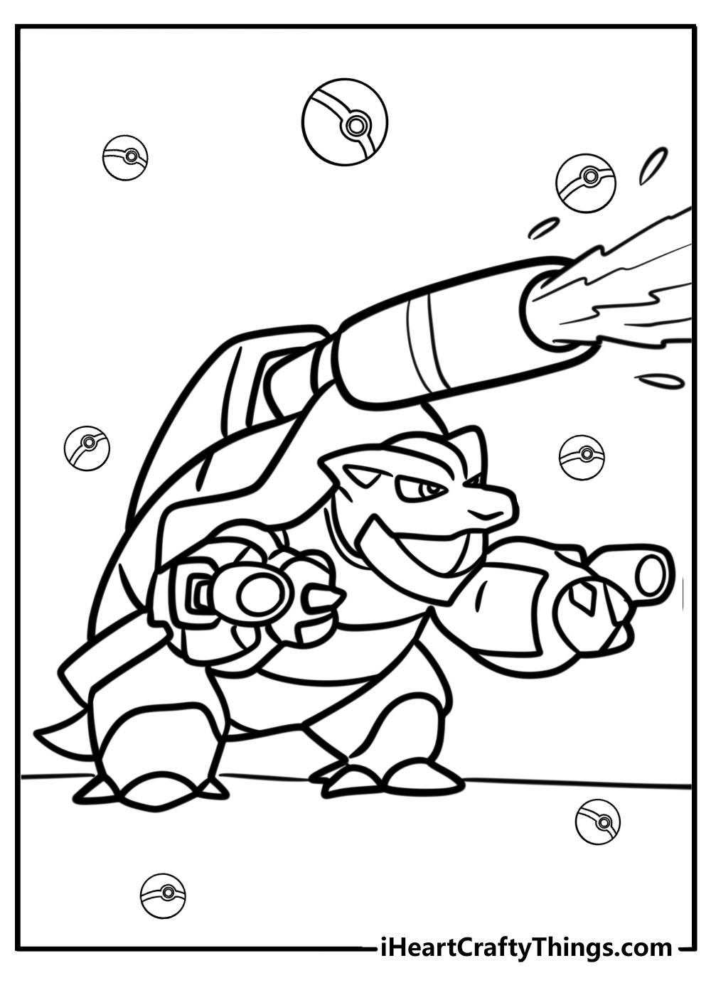 Blastoise showing power fun coloring page