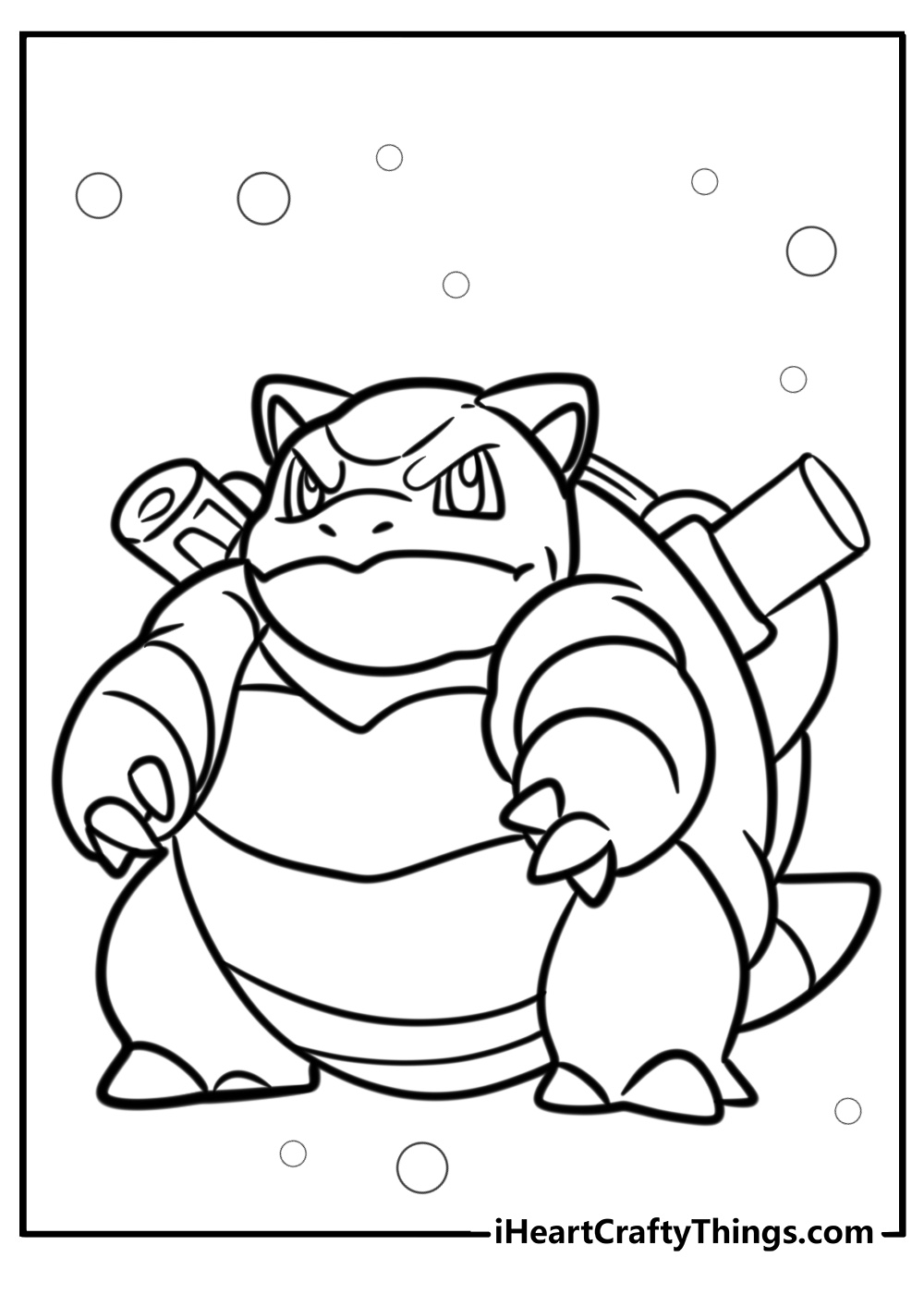 Blastoise standing strong coloring page pdf