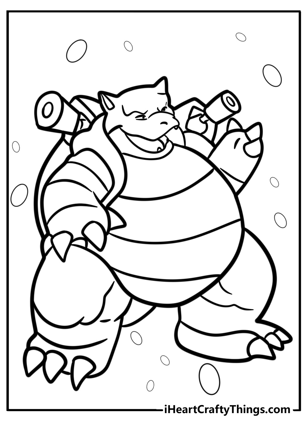 Blastoise standing tall coloring sheet