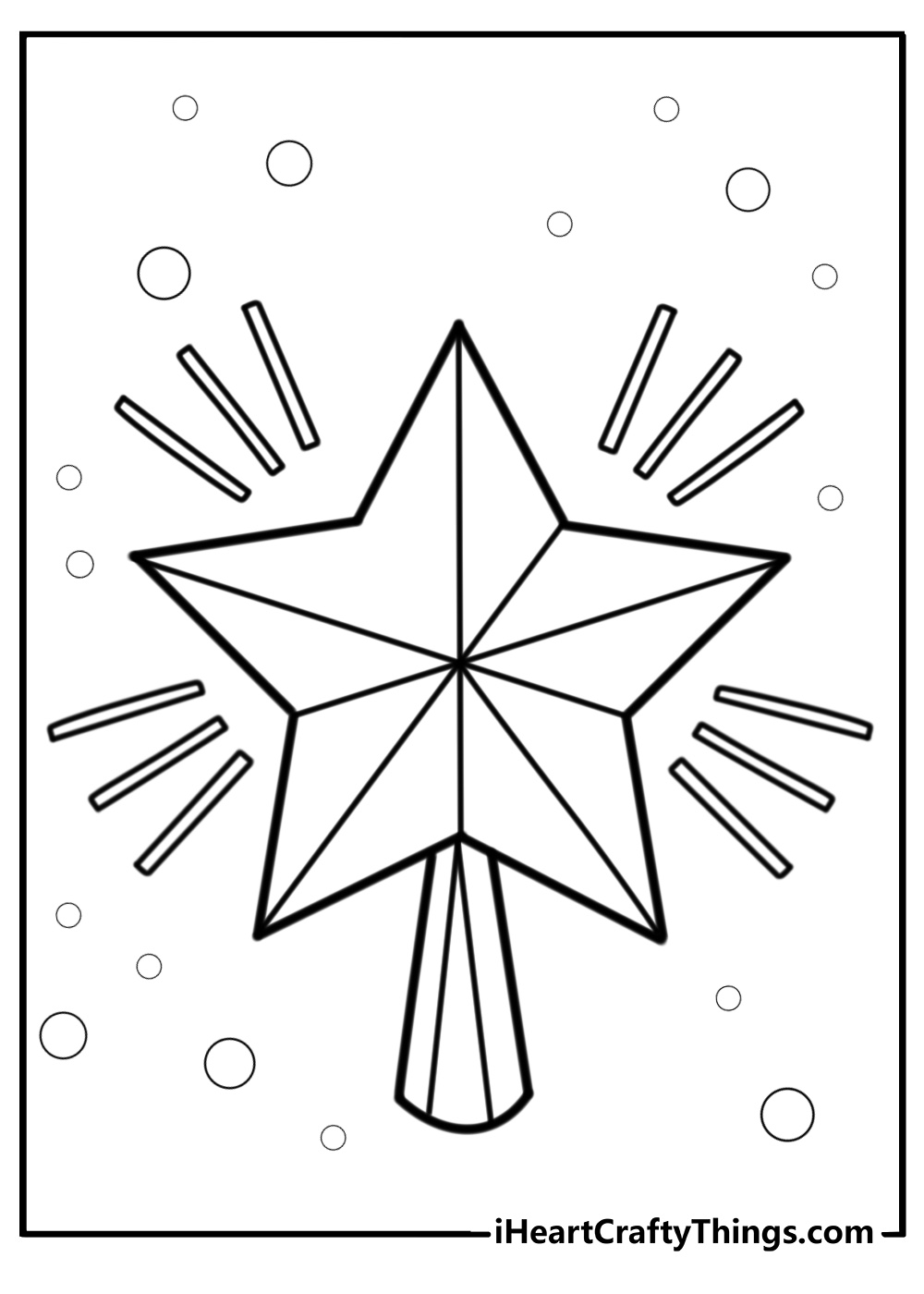 Bright christmas star shining fun printable coloring sheet