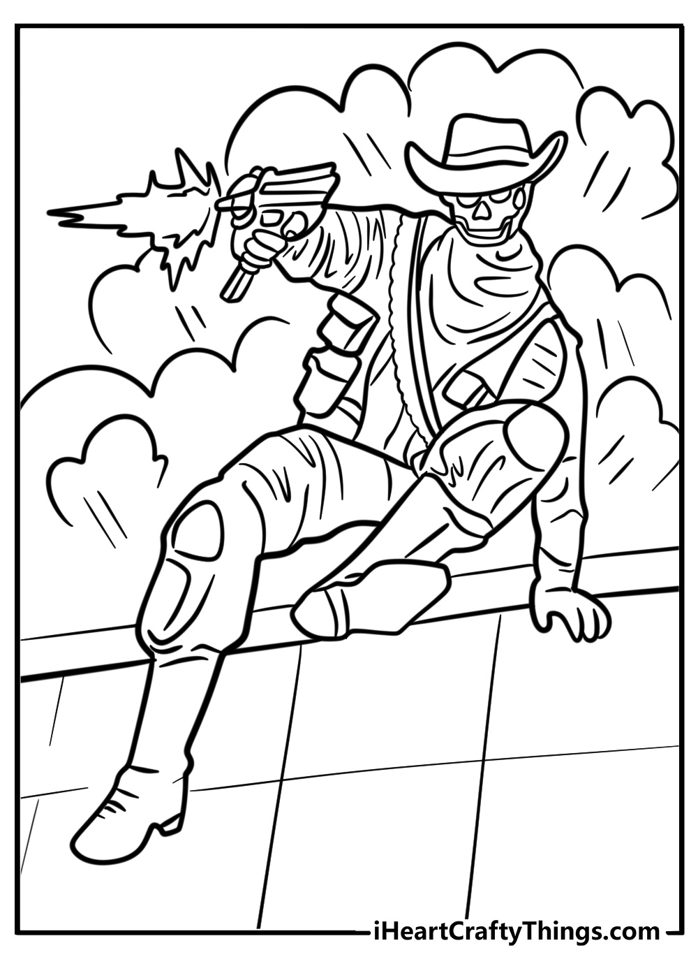 Call of duty action scene with explosions fun coloring sheet