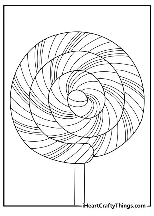 candy cane coloring pages design featuring a spiral of small candy cane shapes