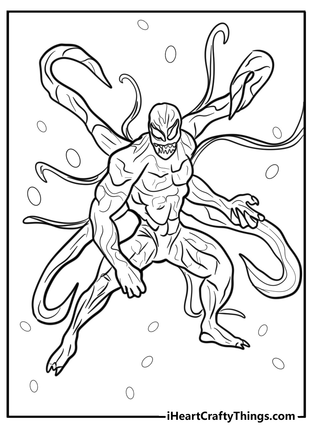 Carnage charging into action fun coloring sheet