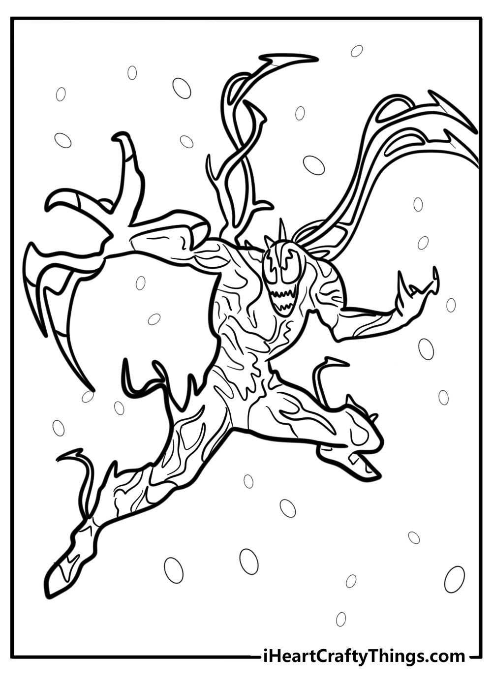 Carnage in a powerful stance free printable coloring page