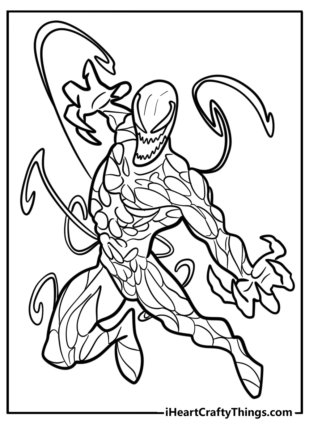 Carnage in his menacing pose coloring page for kids