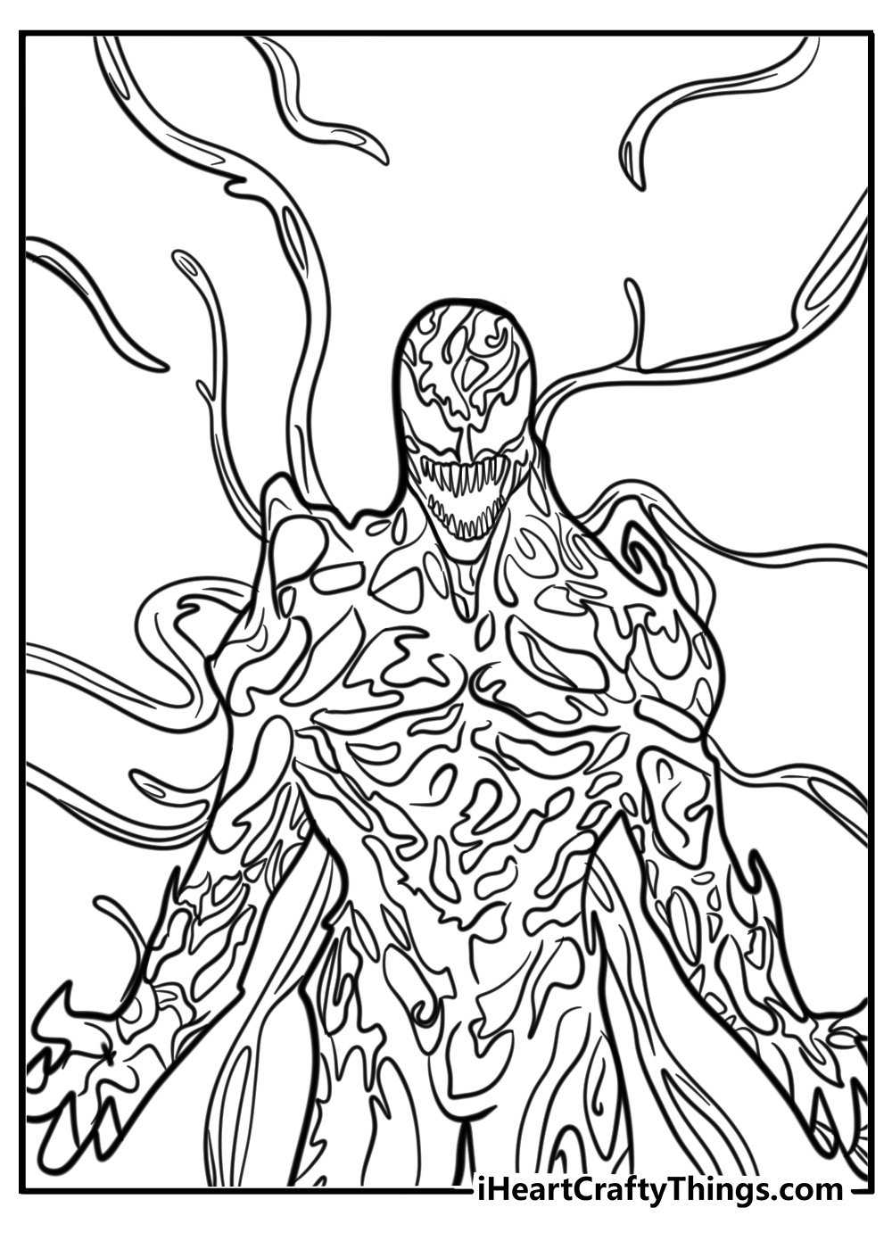 Carnage preparing for a fight fun coloring sheet