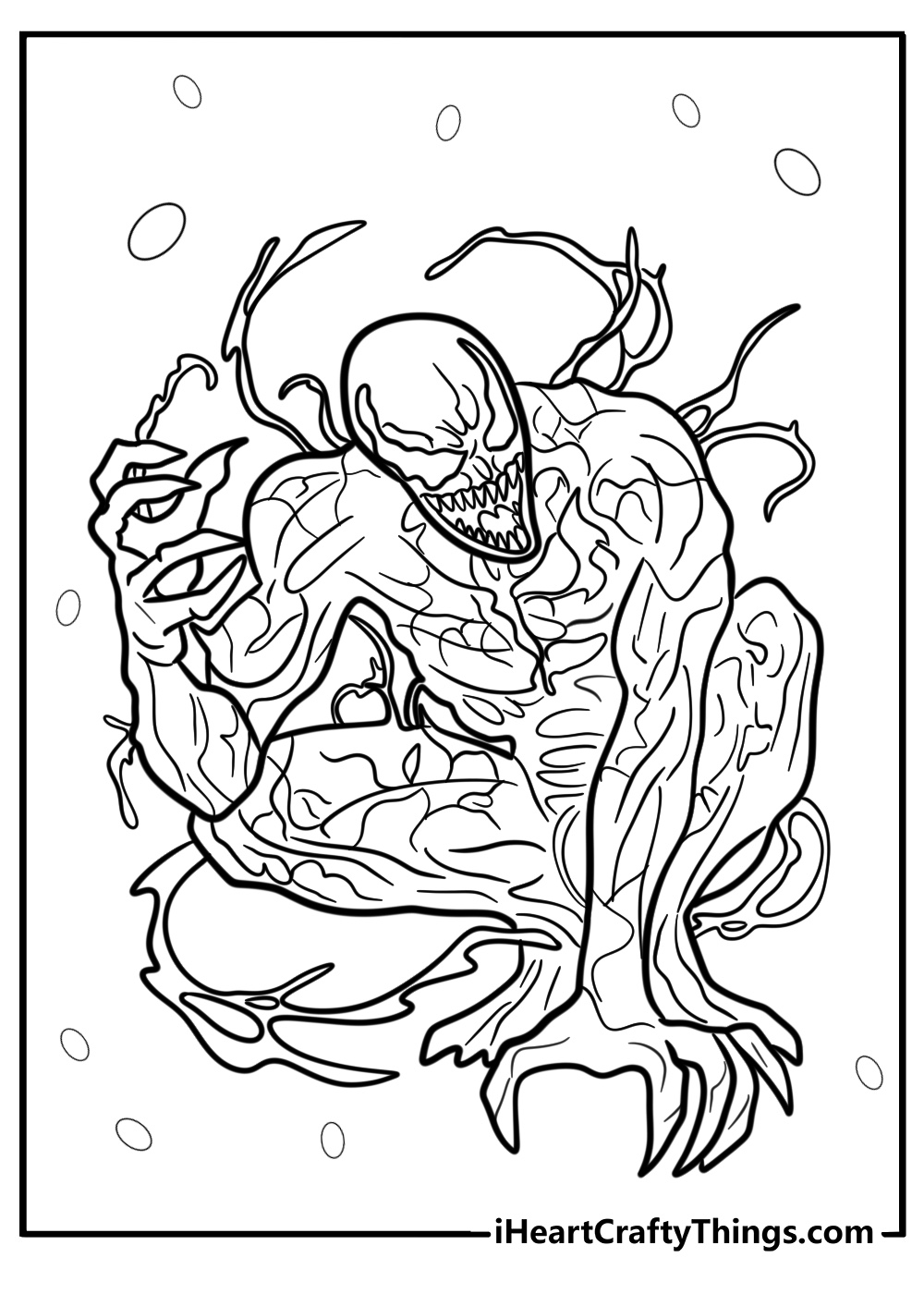 Carnage ready for battle detailed coloring sheet