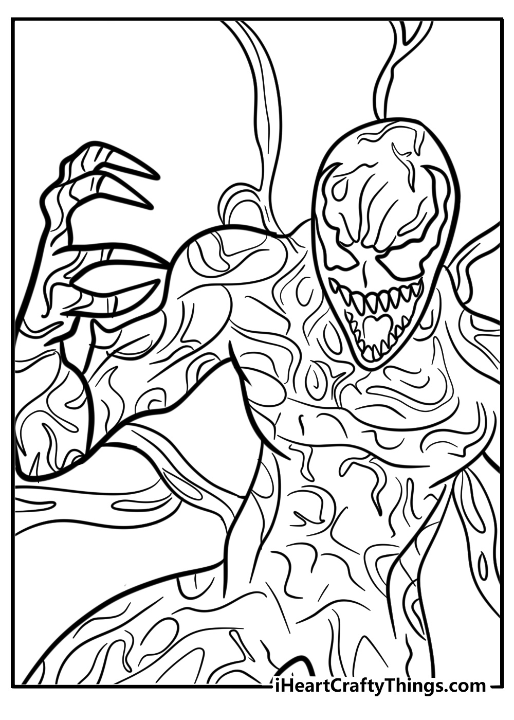 Carnage showing his sharp claws detailed coloring sheet