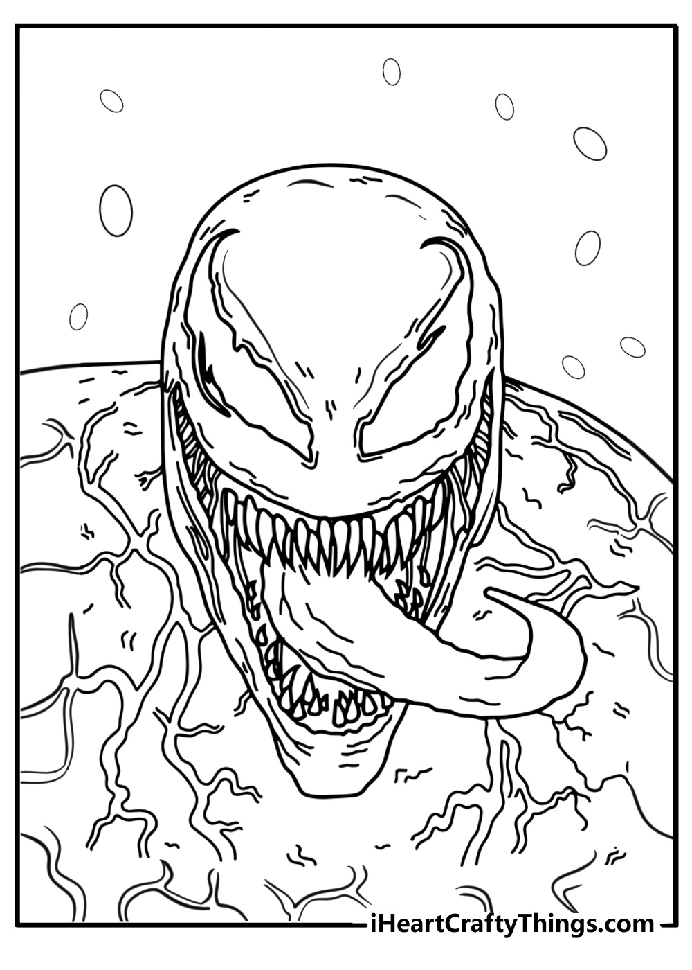 Carnage with evil grin free printable coloring page