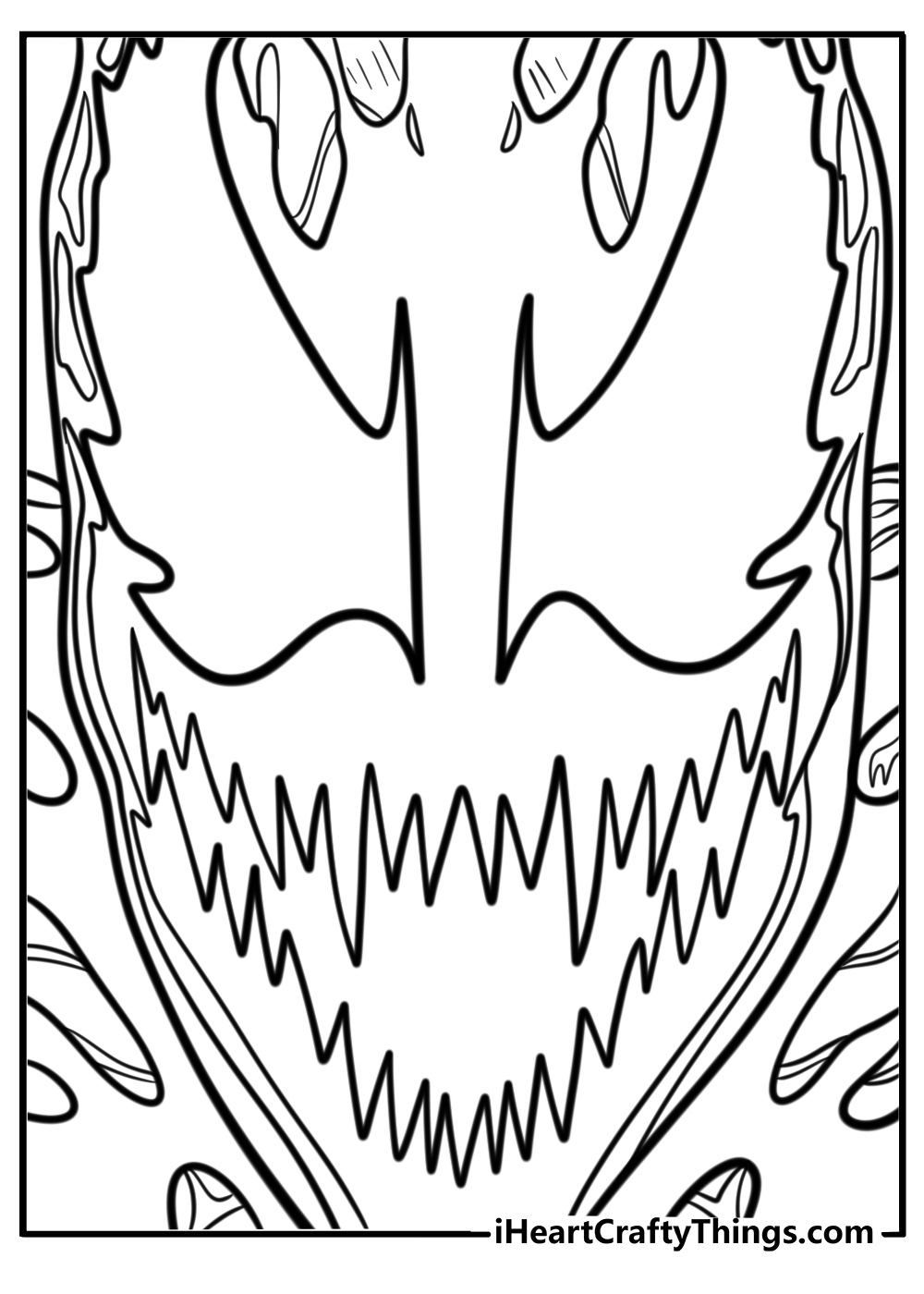 Carnage with glowing eyes free coloring page pdf