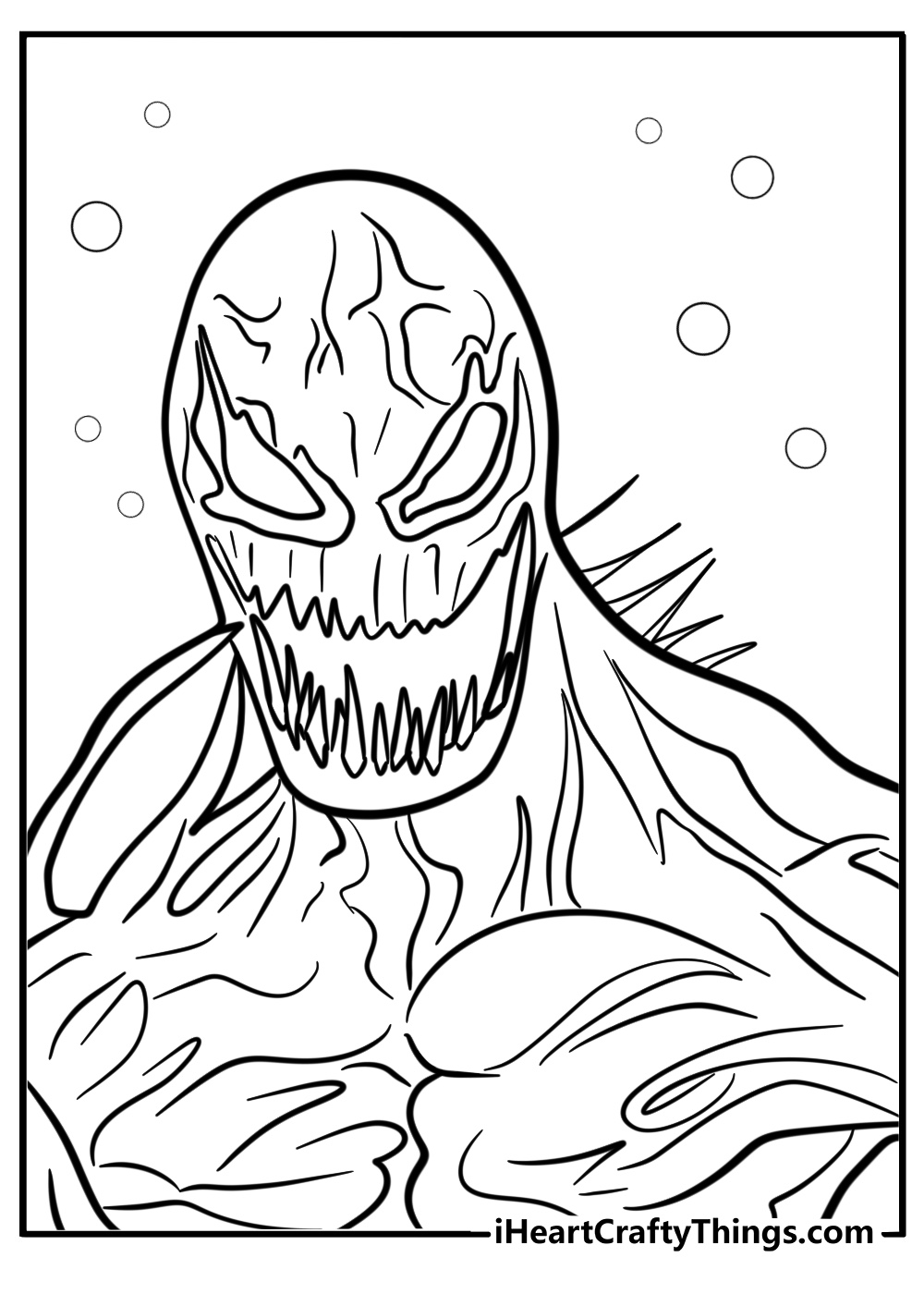 Carnage with sharp teeth detailed coloring sheet