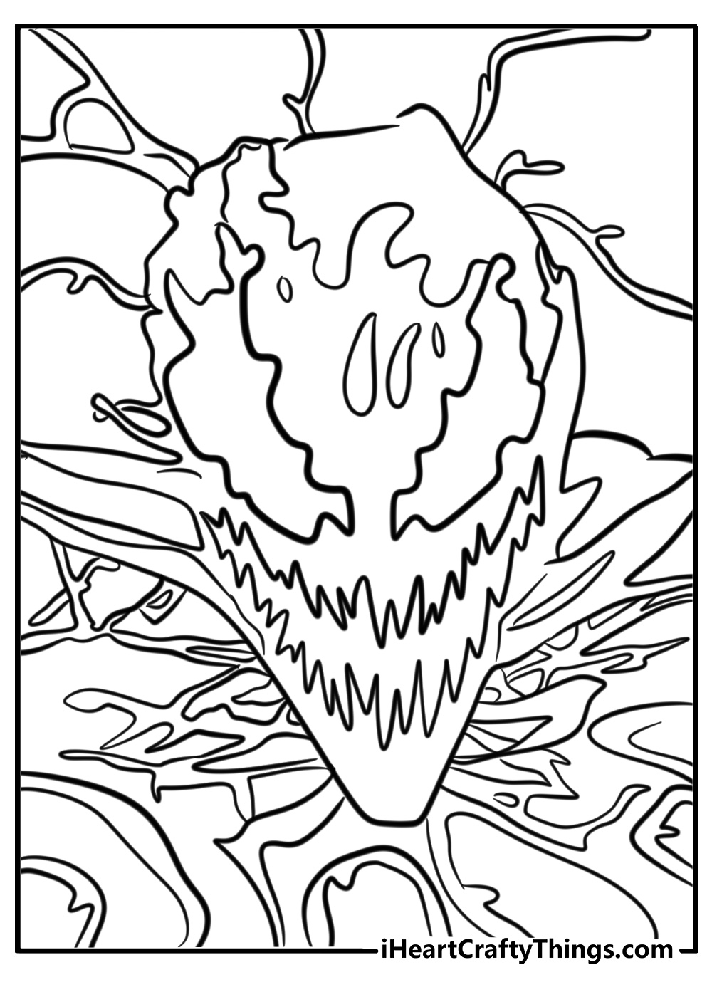 Carnage with wicked smile detailed coloring sheet