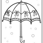 Cartoon umbrella with cute decorations free printable coloring page