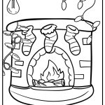 Christmas lights around a fireplace fun coloring sheet